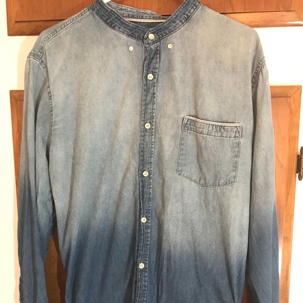 Adam Levine Men’s Dip Dye Selvage Denim Shirt